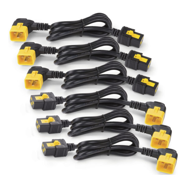 a7a231af9764527aaa43d333ab84660b93ff2433-1.jpg APC Power Cord Kit (6 ea), Locking, C19 to C20 (90 Degree), 0.6m