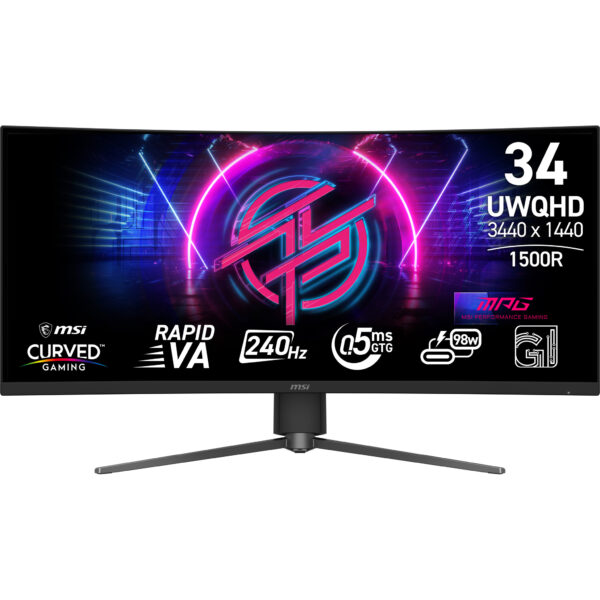 MSI MPG 346CQRF X24 computer monitor 86.4 cm (34") 3440 x 1440 pixels UltraWide Quad HD Black