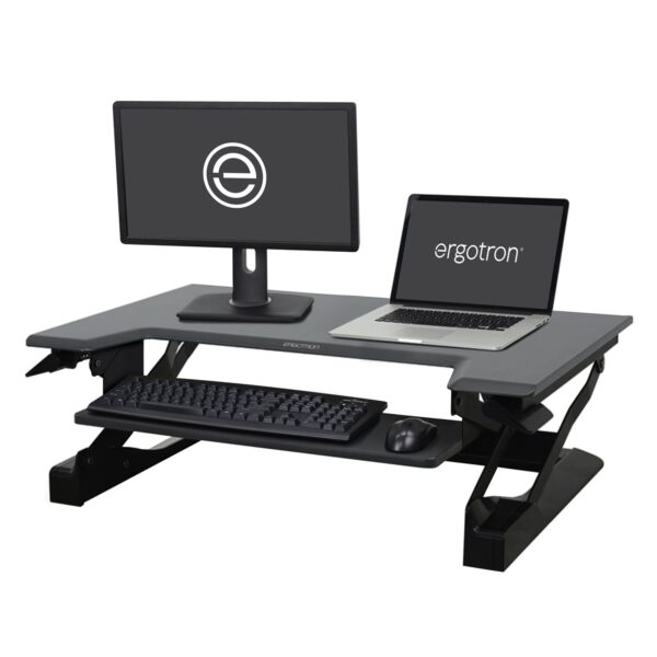 Ergotron WorkFit-T Sit-Stand Desktop Workstation Black