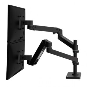 45-690-292 Ergotron LX Pro Dual Stacking Monitor Desk Arm White and Black