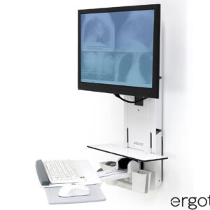 61-080-062 Ergotron StyleView Patient Room VL18 Sit-Stand Wall Mount White