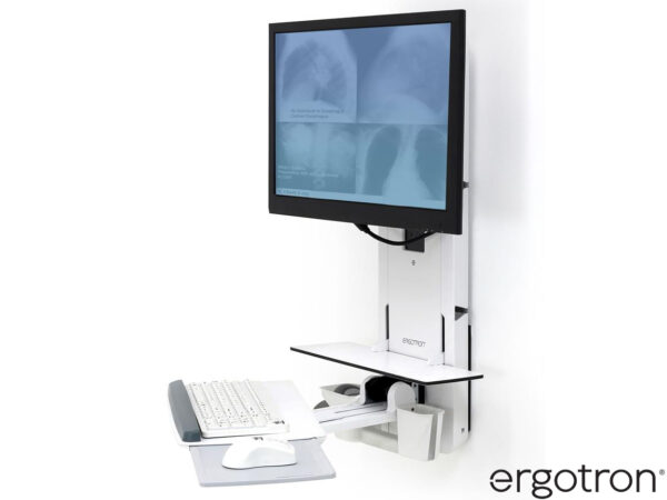 Ergotron StyleView Patient Room VL18 Sit-Stand Wall Mount White