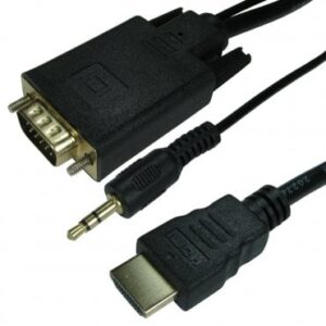 1M HDMI - VGA AUDIO CAB GOLD PLATED