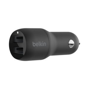 DUAL USB-A CAR CHARGER 12W X2 BLK