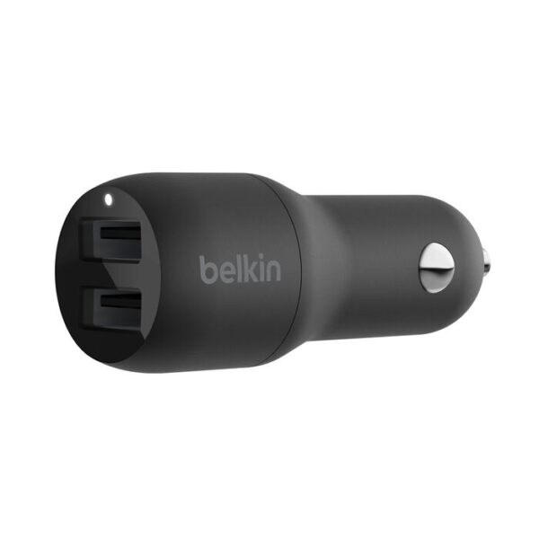 DUAL USB-A CAR CHARGER 12W X2 BLK