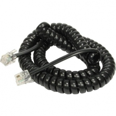 2M UNCOILED/40CM COILED CAB RJ10 BLK