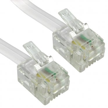 Cables Direct 3m RJ11-RJ11 ADSL Modem Cable White