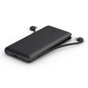 Belkin BoostCharge Plus 10K USB-C PD Power Bank with Integrated Cables Black