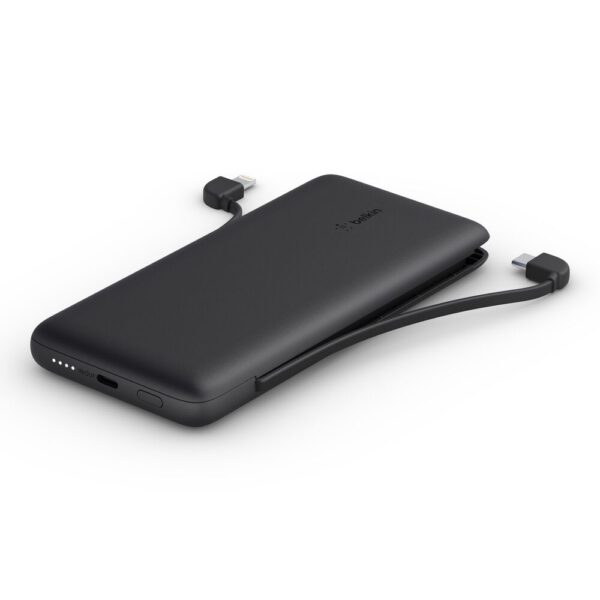 BPB006BTBLK Belkin BoostCharge Plus 10K USB-C PD Power Bank with Integrated Cables Black