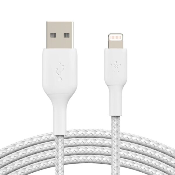 LIGHTNING TO USBA BRAIDED 1M WHT