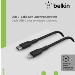 CAA004BT1MBK Belkin BoostCharge Pro braided USB-C to Lightning cable 1m black