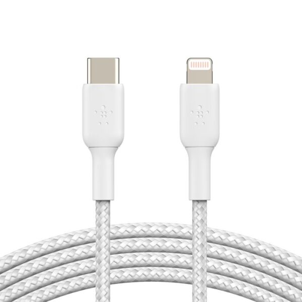 LIGHTNING TO USBC BRAIDED 1M WHITE