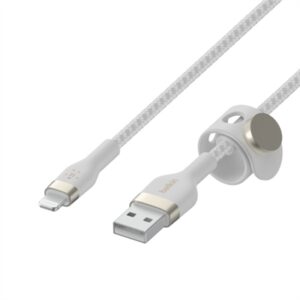 CAA010BT1MWH Belkin BoostCharge Pro Flex Silicone Lightning to USB-A Cable 1m White