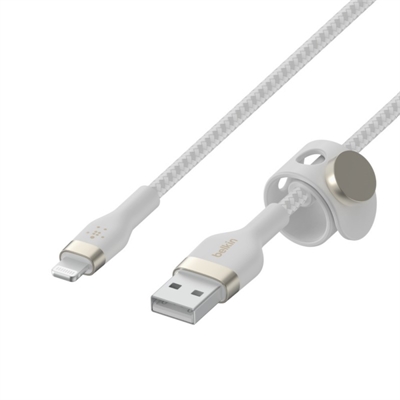 CAA010BT1MWH Belkin BoostCharge Pro Flex Silicone Lightning to USB-A Cable 1m White