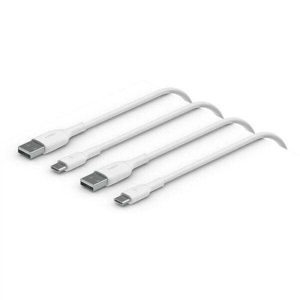USB-A TO USB-C PVC WHITE 1M X2