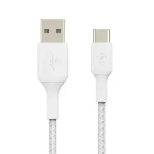 CAB002BT1MWH Belkin BoostCharge Braided USB-C to USB-A Cable 1m White