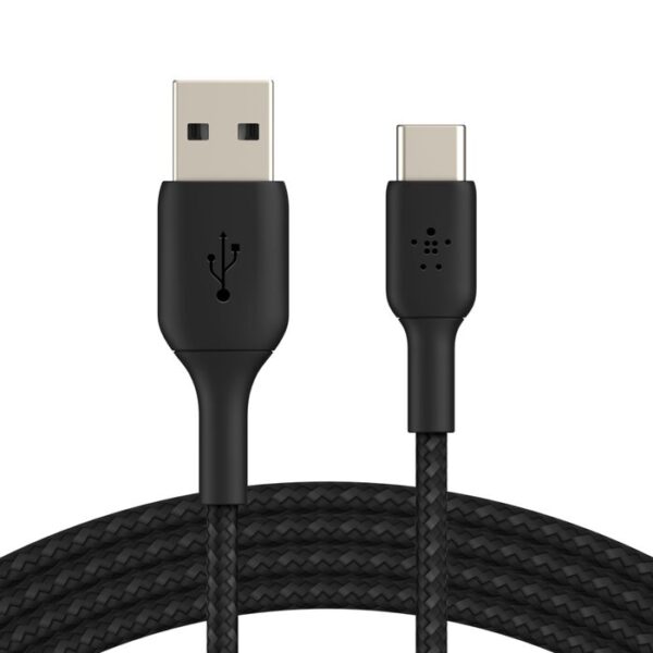 BOOSTCHRG USBA/USBC CABBRAID 2M BLK