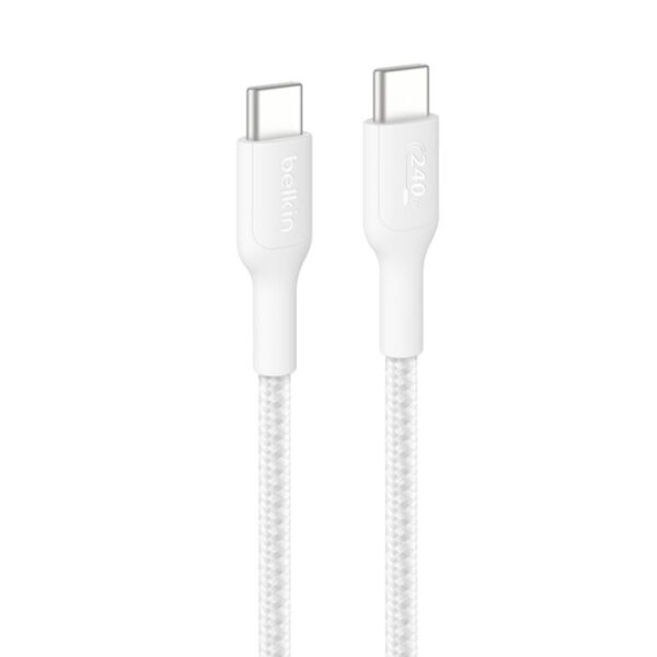 USB-C TO USB-C 240W 2.0 BRAID 1M WHT