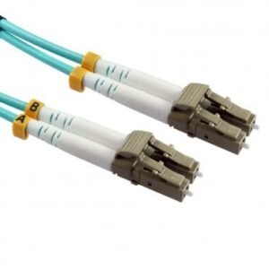 FB4M-LCLC-020D Cables Direct 2m OM4 LC-LC Fibre Optic Cable 50/125 Aqua LSZH