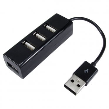 4 PORT USB 2.0 HUB BUS BLACK ROHS