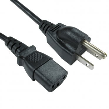 2M US PLUG M IEC C13 F BLK POW CAB