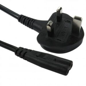 RB-298WH Cables Direct 2m UK Plug to C7 Figure-8 Mains Cable