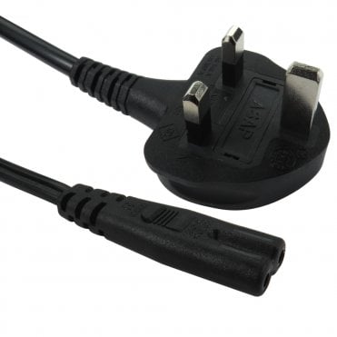 Cables Direct 2m UK Plug to C7 Figure-8 Mains Cable
