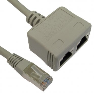 RJ-MOD Cables Direct Cat5 STP RJ45 Male to 2x Female Economiser