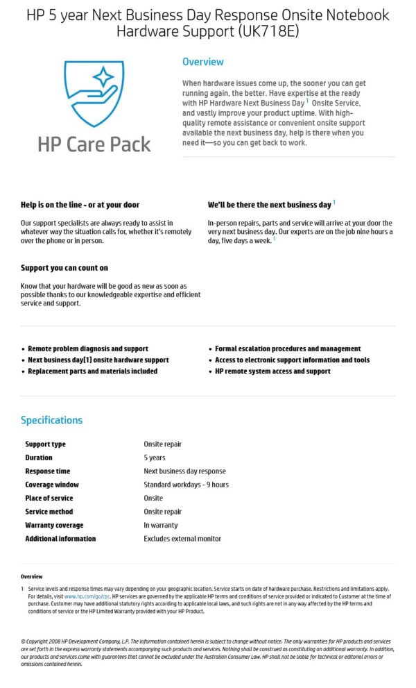 U1BL3E HPE Care Pack service - HP 5Y NBD 12910 SWITCH PROA CARE SVC