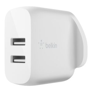 DUAL USB-A WALL CHARGER 12W WHT