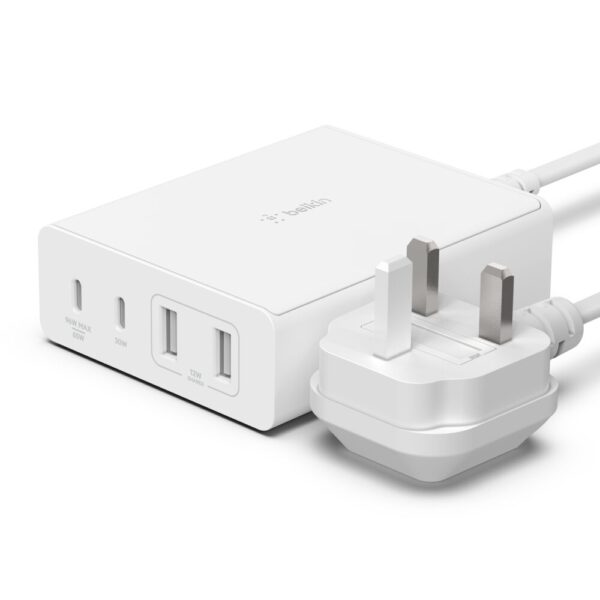 Belkin BoostCharge Pro 108W 4-Port GaN Desktop Charger White