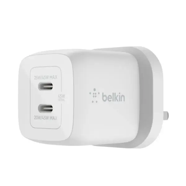 45W PD PPS DUAL USB-C CHARGER BLK