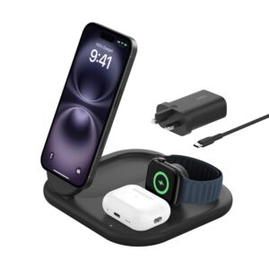 Belkin BoostCharge 3-in-1 Wireless Charger for Apple Devices Black