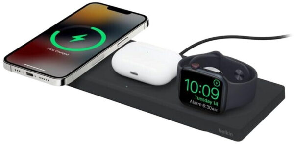 Belkin BoostCharge Pro 3-in-1 Wireless Charging Pad MagSafe 15W Black