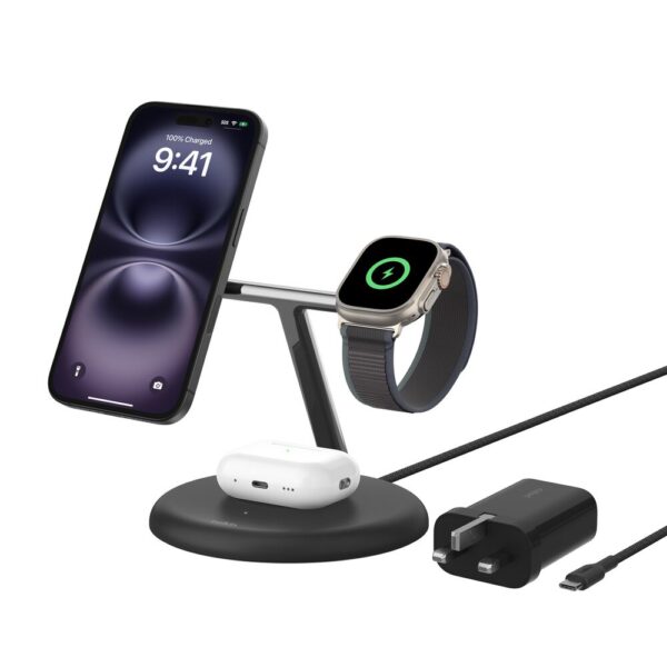 PRO 3IN1 15W MAG CHARGING STAND BLK