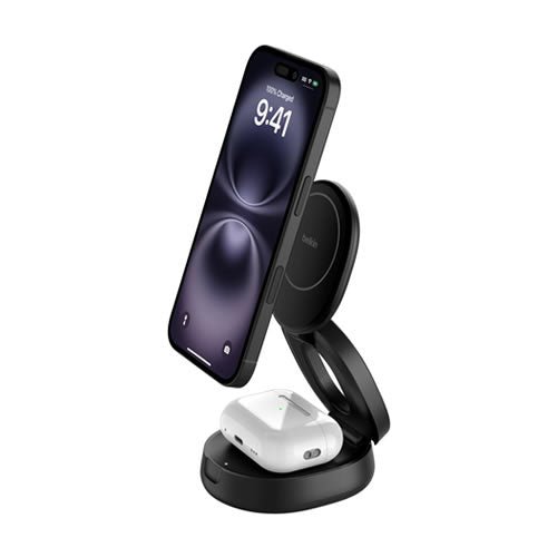 BOOSTCHARGE QI2 15W MAGNETIC 2IN1 BK
