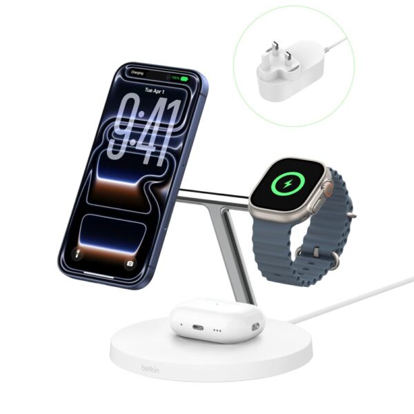 BOOSTCHARGE PRO 3-IN-1 15W WLESS WHT
