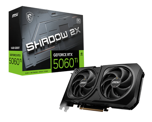 MSI GEFORCE 5060 TI 16GB SHADOW 2X OC PLUS BULK NVIDIA GeForce RTX 5060 Ti GDDR7 MSI GEFORCE 5060 TI 16GB SHADOW 2X OC PLUS BULK NVIDIA GeForce RTX 5060 Ti GDDR7