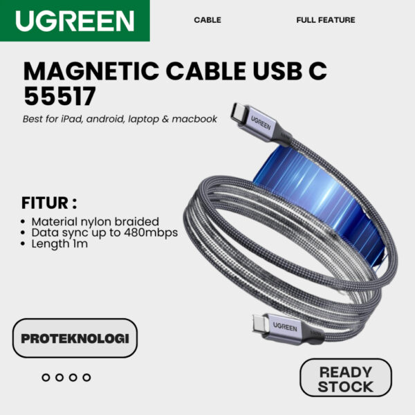 100W USBC TO USBC MAGNET CHG CBL 1M