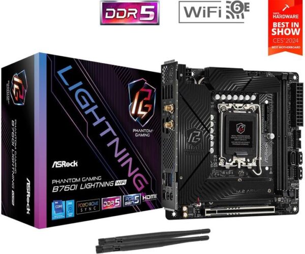 B760I LIGHTNING WIFI ASRock B760I Lightning WiFi Mini-ITX DDR5 Motherboard