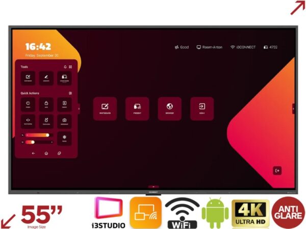 i3CONNECT Aspen 4 55-inch 4K Interactive Display