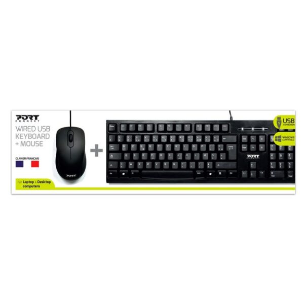 PORT Connect 900900-UK Wired USB Keyboard and Mouse Set - UK - image 2 PORT Connect 900900-UK Wired USB Keyboard and Mouse Set - UK