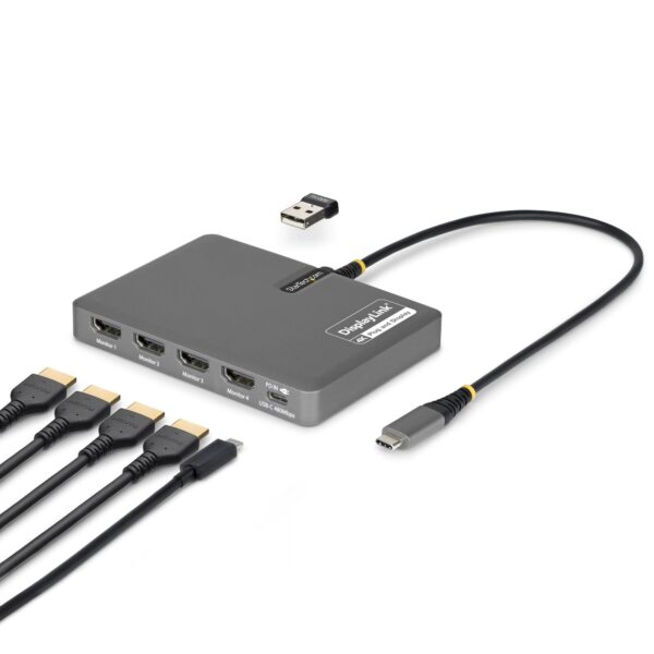 StarTech.com USB-C to Quad HDMI DisplayLink Adapter