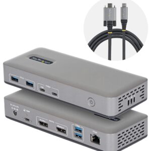StarTech.com USB-C Dual DisplayPort Dock - 100W - image 1 StarTech.com USB-C Dual DisplayPort Dock - 100W