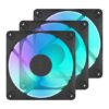 Fractal Design Dynamic 3 140mm RGB PWM Fans - Black, 3-Pack