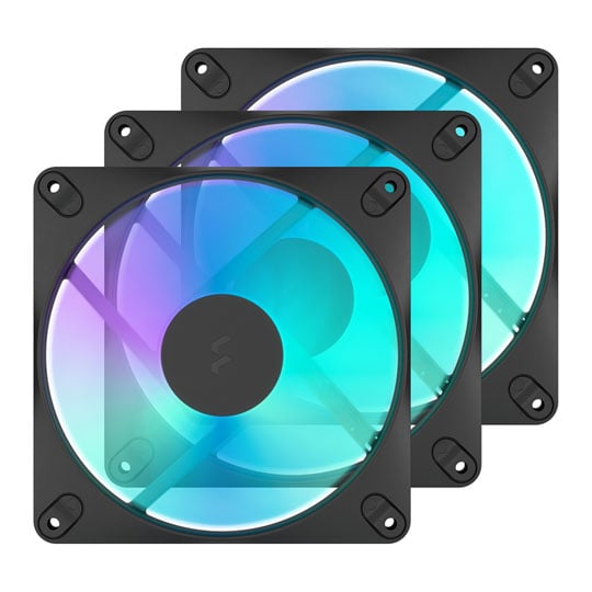 Fractal Design Dynamic 3 140mm RGB PWM Fans - Black, 3-Pack