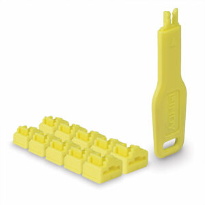 RJ45 PORT BLOCKER 10PCS 1 KEY YELLOW