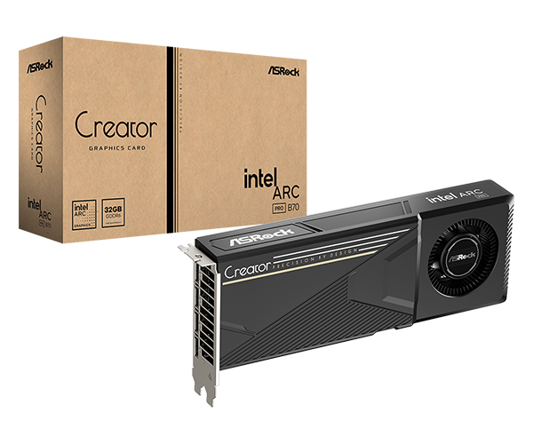 ASRock Intel Arc Pro B70 Creator 32 GB Graphics Card