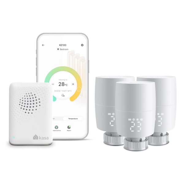 TP-Link Kasa KE100 Smart Radiator Bundle - 3 Valves and Hub