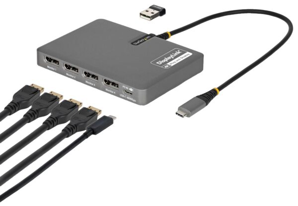 StarTech.com USB-C to Quad DisplayPort DisplayLink Adapter